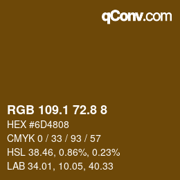 Farbcode: RGB 109.1 72.8 8 | qconv.com