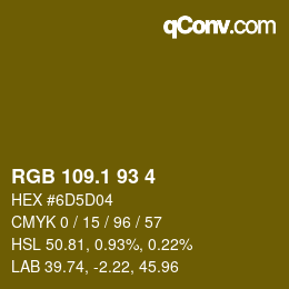 カラーコード: RGB 109.1 93 4 | qconv.com