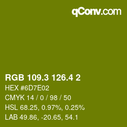 カラーコード: RGB 109.3 126.4 2 | qconv.com