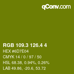 カラーコード: RGB 109.3 126.4 4 | qconv.com