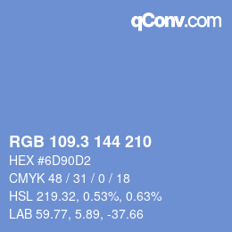 カラーコード: RGB 109.3 144 210 | qconv.com
