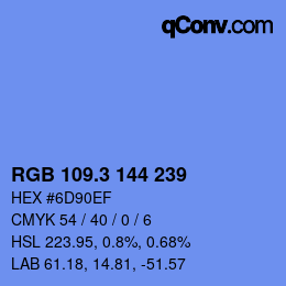 カラーコード: RGB 109.3 144 239 | qconv.com