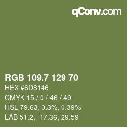 カラーコード: RGB 109.7 129 70 | qconv.com