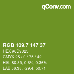 カラーコード: RGB 109.7 147 37 | qconv.com