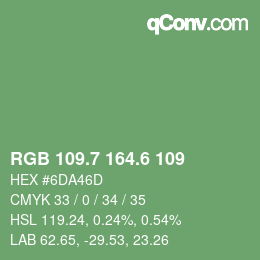 カラーコード: RGB 109.7 164.6 109 | qconv.com