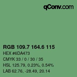 カラーコード: RGB 109.7 164.6 115 | qconv.com