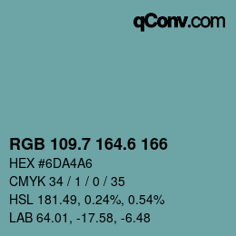 カラーコード: RGB 109.7 164.6 166 | qconv.com