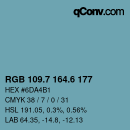 カラーコード: RGB 109.7 164.6 177 | qconv.com