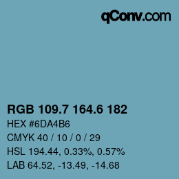 カラーコード: RGB 109.7 164.6 182 | qconv.com