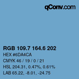 カラーコード: RGB 109.7 164.6 202 | qconv.com