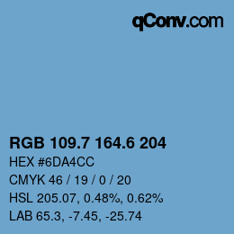 カラーコード: RGB 109.7 164.6 204 | qconv.com