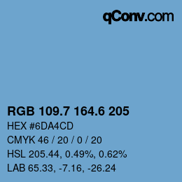 カラーコード: RGB 109.7 164.6 205 | qconv.com