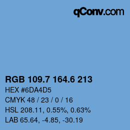 カラーコード: RGB 109.7 164.6 213 | qconv.com