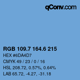 カラーコード: RGB 109.7 164.6 215 | qconv.com