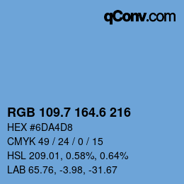 カラーコード: RGB 109.7 164.6 216 | qconv.com