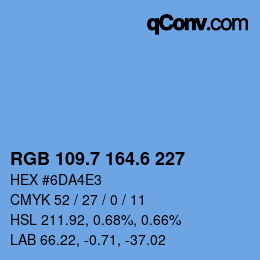 カラーコード: RGB 109.7 164.6 227 | qconv.com