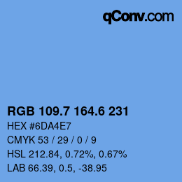 カラーコード: RGB 109.7 164.6 231 | qconv.com