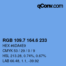 カラーコード: RGB 109.7 164.6 233 | qconv.com