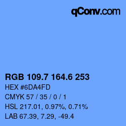 カラーコード: RGB 109.7 164.6 253 | qconv.com