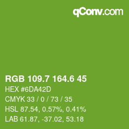 カラーコード: RGB 109.7 164.6 45 | qconv.com