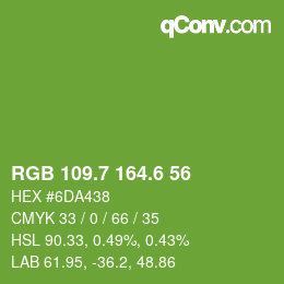 カラーコード: RGB 109.7 164.6 56 | qconv.com