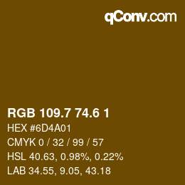 カラーコード: RGB 109.7 74.6 1 | qconv.com