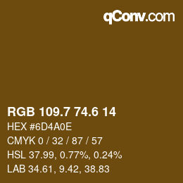 カラーコード: RGB 109.7 74.6 14 | qconv.com
