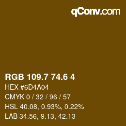 カラーコード: RGB 109.7 74.6 4 | qconv.com
