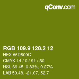 カラーコード: RGB 109.9 128.2 12 | qconv.com