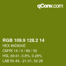 カラーコード: RGB 109.9 128.2 14 | qconv.com