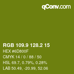 カラーコード: RGB 109.9 128.2 15 | qconv.com