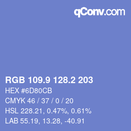 Color code: RGB 109.9 128.2 203 | qconv.com