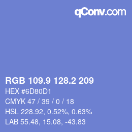 Color code: RGB 109.9 128.2 209 | qconv.com