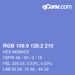 Color code: RGB 109.9 128.2 210 | qconv.com