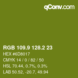 カラーコード: RGB 109.9 128.2 23 | qconv.com