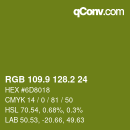 カラーコード: RGB 109.9 128.2 24 | qconv.com