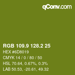 カラーコード: RGB 109.9 128.2 25 | qconv.com