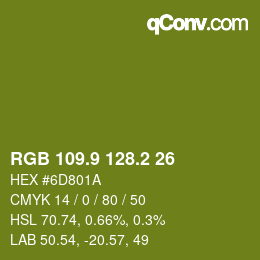 カラーコード: RGB 109.9 128.2 26 | qconv.com