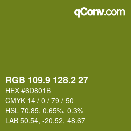 カラーコード: RGB 109.9 128.2 27 | qconv.com