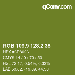 カラーコード: RGB 109.9 128.2 38 | qconv.com