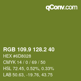 カラーコード: RGB 109.9 128.2 40 | qconv.com