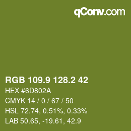 カラーコード: RGB 109.9 128.2 42 | qconv.com