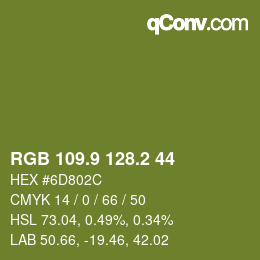 カラーコード: RGB 109.9 128.2 44 | qconv.com