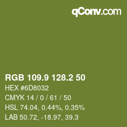 カラーコード: RGB 109.9 128.2 50 | qconv.com