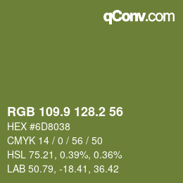 カラーコード: RGB 109.9 128.2 56 | qconv.com