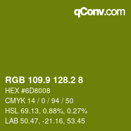 カラーコード: RGB 109.9 128.2 8 | qconv.com
