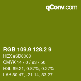 カラーコード: RGB 109.9 128.2 9 | qconv.com