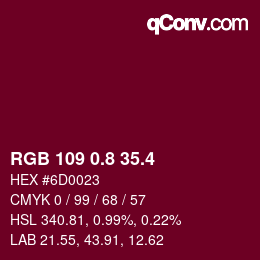 カラーコード: RGB 109 0.8 35.4 | qconv.com