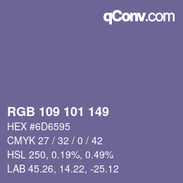 Código de color: RGB 109 101 149 | qconv.com
