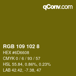 Color code: RGB 109 102 8 | qconv.com